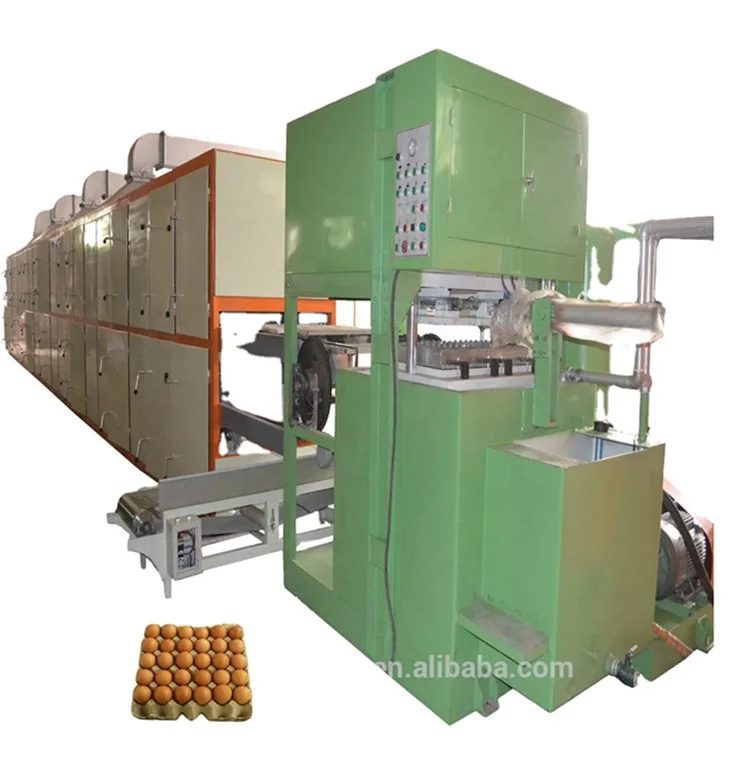Milieuvriendelijke Afvalpapier Eierrek Productielijn Reciprocerende Roterende Vorming 45KW-200kw Grote Capaciteit Eierrek Machine