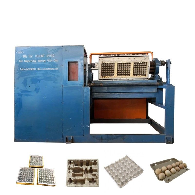 2000 stuks/uur roterende automatische eiertray productielijn die gerecycled papierpulp gebruikt om verschillende soorten eierdozen en -trays te maken, PLC-gestuurd