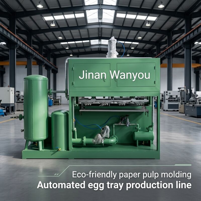Automatic 20-45kw 1500pcs Per Hour Egg Tray Machine EggTray Production Line For Making Egg Trays Egg Cartons Shoes Trays Nursery Trays PLC Controlled Aluminum molds 