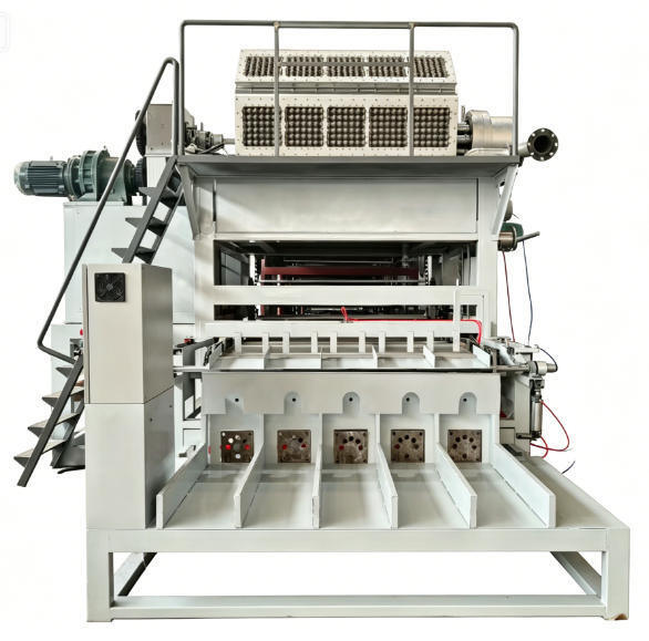 Rotary 5000pcs/h Paper Egg Tray Production Line Machine Met Complete Pulping Forming Drogen En Automatic Stacking Systems Voor Paper Egg Tray Egg Carton Apple Trays maken met 5*8 Forming Molds