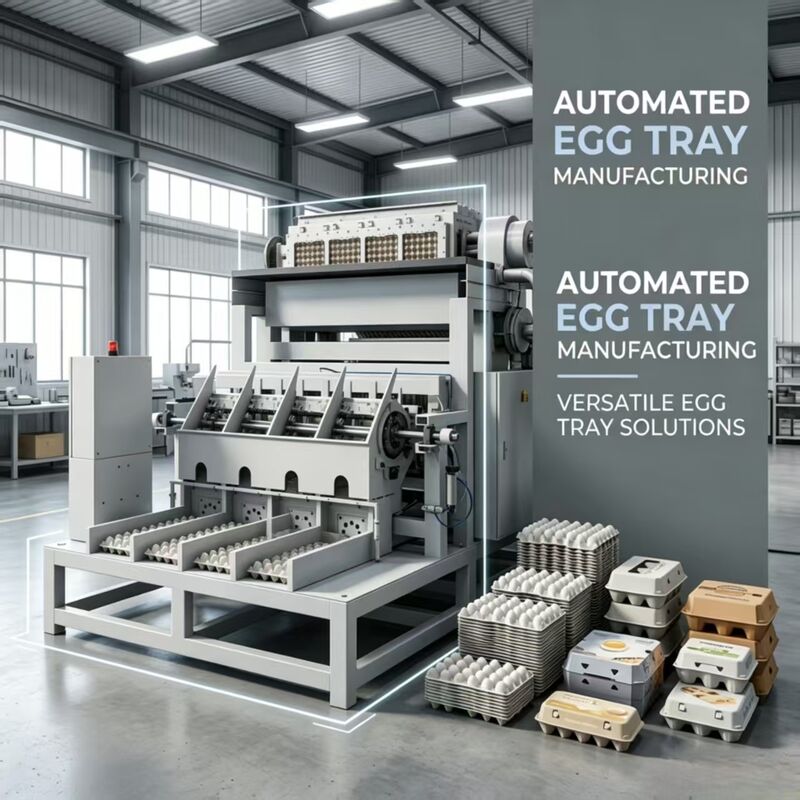 2000-3000PCS/H Rotary Egg Tray Machine Eco-vriendelijke Recycled Paper Egg Tray Productielijn. Compact en eenvoudig te bedienen.